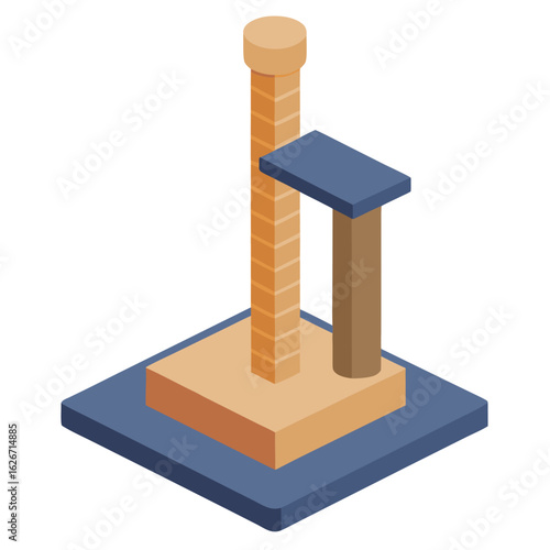Simple cat scratching post illustration in neutral tones