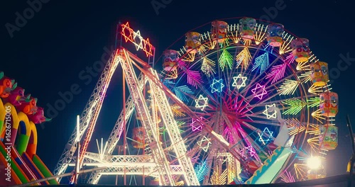 Wallpaper Mural Spinning Lights of the Fair – The Colorful Ferris Wheel at Night Torontodigital.ca