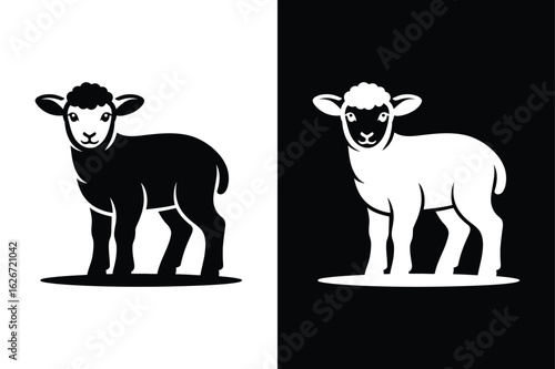 Lamb icon vector on White Background ,Vector Art Illustration on white background.