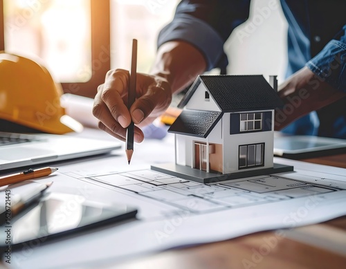 Architect designing house plans