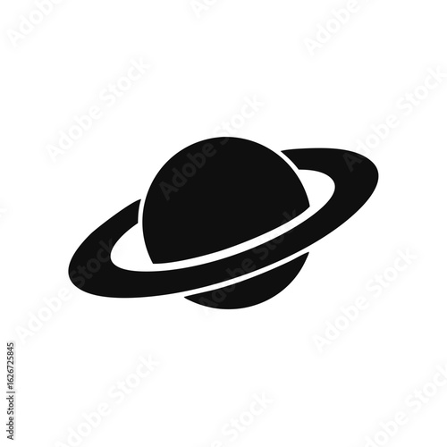 Saturn icon in flat style. Planet isolated on white isolated background. vector illustration