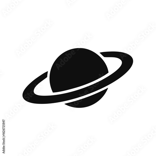 Saturn icon in flat style. Planet isolated on white isolated background. vector illustration