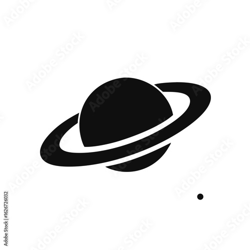 Saturn icon in flat style. Planet isolated on white isolated background. vector illustration