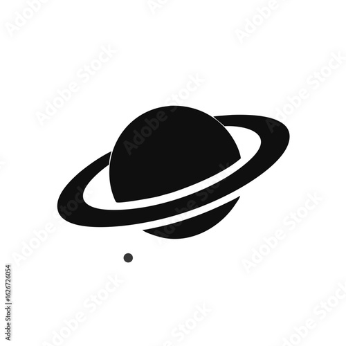 Saturn icon in flat style. Planet isolated on white isolated background. vector illustration