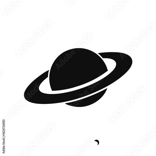 Saturn icon in flat style. Planet isolated on white isolated background. vector illustration
