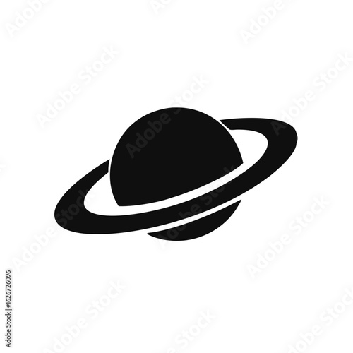 Saturn icon in flat style. Planet isolated on white isolated background. vector illustration