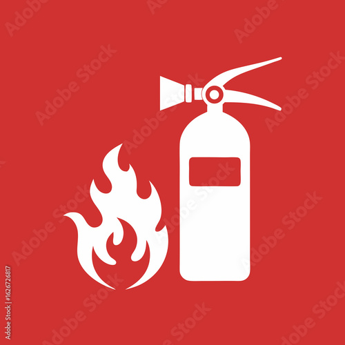 fire extinguisher icon or sign, isolated on white background, vector Illustration