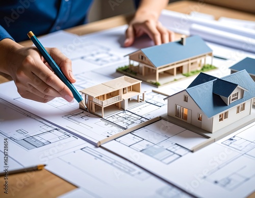 Architect working on house plans