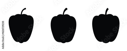 Here are 40 keywords for the title "Bell Pepper Silhouette Set Vector Design