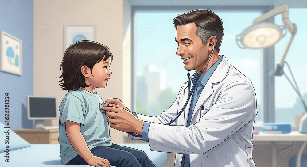 Doctor Examining a Child Patient. Doctor Examining a Child Patient.