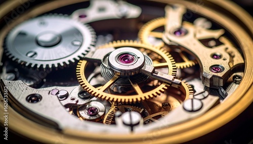 Wallpaper Mural Intricate Clockwork Mechanism Gears and Springs Close Up. Torontodigital.ca