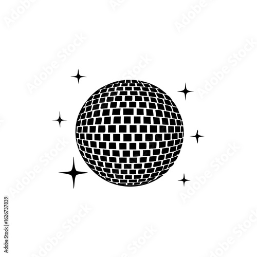 disco ball icon vector Illustration