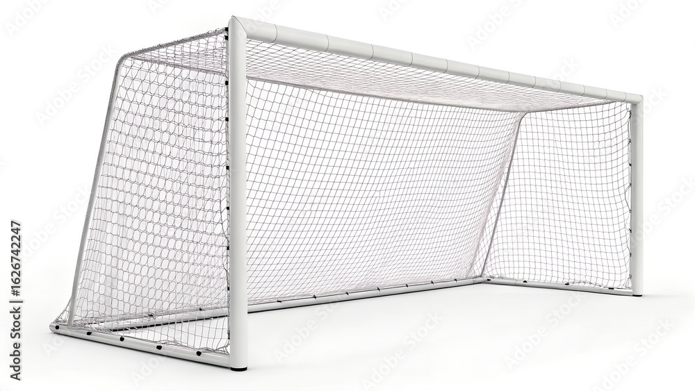 Obraz premium White football soccer goal net transparent PNG set bundle isolated background.