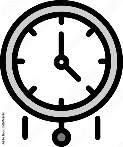 Classic analog wall clock with hour and minute hands and second hand sweep