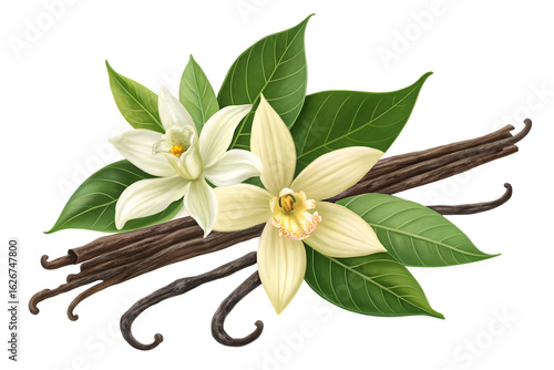  available vanilla flower with isolation background white