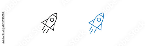 rocket vector icons. Launch spaceship or spacecraft. Rocket fast flying for space. New business start up.