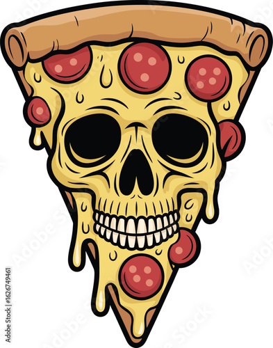 Pizza monster character tshirt design illustration
