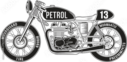 Vintage cafe racer motorcycle vector 