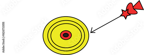 Bullseye Accuracy Precision Target Practice Illustration with Hit Confirmation, Aiming for Success in Hitting Goals