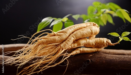 fresh ginseng root with unique shapes and roots ideal for health and wellness themes