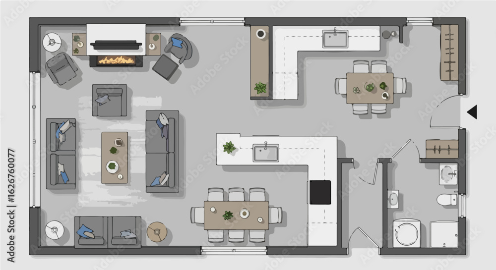 Home floor plan layout design with furniture Home floor plan layout design with furniture