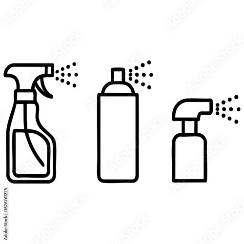 SPRAY BOTTLES THREE 3 VECTOR
