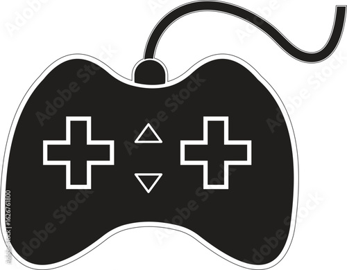 Wired gaming controller with ergonomic design and dual joysticks for computer gaming with transparent background