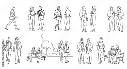 People in Business Attire Group Interactions and Scenarios