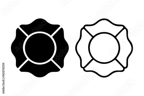 Fire Department badge Illustration Design, fire department emblem. logo vector icon.
