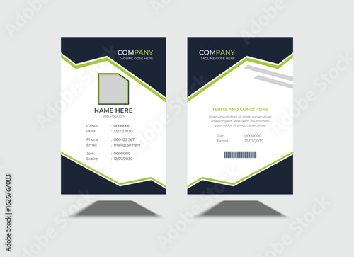 Modern colorful icon collection. Employee ID. Simple realistic design. corporate id card template, clean quince id card design