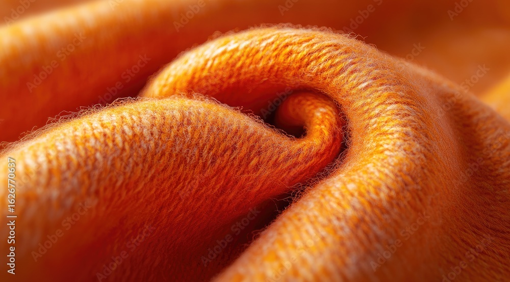 Fototapeta premium Close-up of folded orange fabric (4)