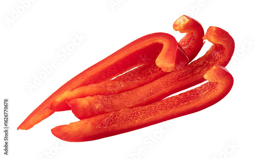 Canvas Print Sliced red bell pepper with transparent background for easy integration