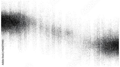Monochrome grain noise overlay, abstract sand texture with stipple grain pattern, grainy halftone background. Gritty vector illustration with rough vintage distress, speckled dust effect