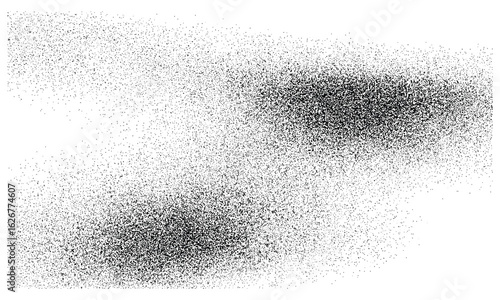 Grainy stipple noise texture with abstract grunge pattern, monochrome halftone sand overlay, vector illustration. Rough gritty dust splatter effect, vintage distress, concrete surface design