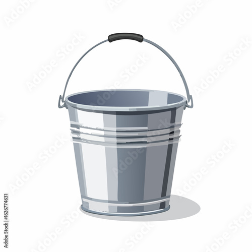 Metal bucket with carrying handle
