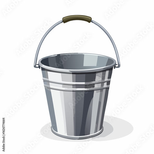 Metal bucket with carrying handle
