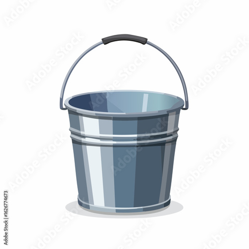 Metal bucket with carrying handle

