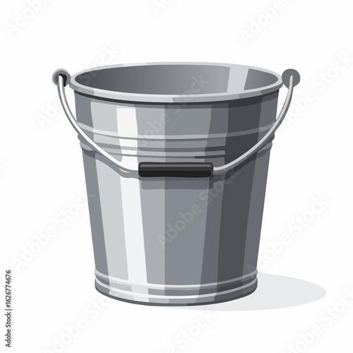 Metal bucket with carrying handle
