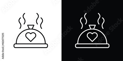 Wedding dinner icon, outline vector sign, logo design download