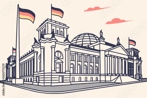 Enjoy the elegance of Berlin’s Reichstag Building, a historic landmark with a neoclassical facade and modern glass dome, symbolizing German democracy.