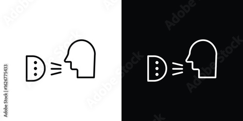Voice control icon, outline vector sign, logo design download
