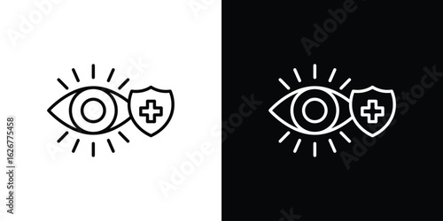 Vision insurance icon, outline vector sign, logo design download