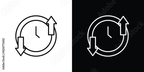Uptime and downtime icon, outline vector sign, logo design download