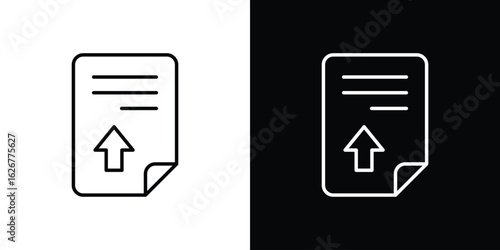 Upload file icon, outline vector sign, logo design download