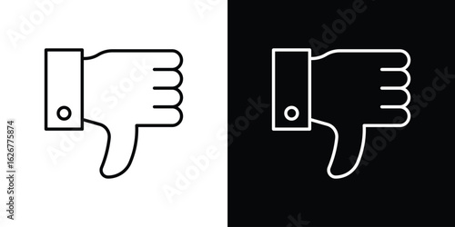 Thumb down icon, outline vector sign, logo design download