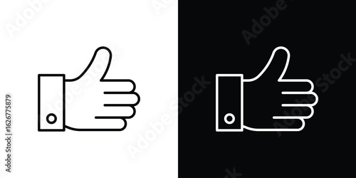 Thumb up icon, outline vector sign, logo design download