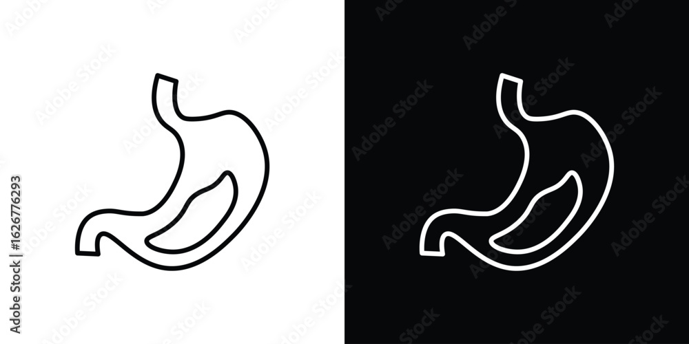 Fototapeta premium Stomach with Liquids icon, outline vector sign, logo design download