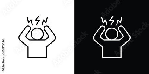 Stress icon, outline vector sign, logo design download