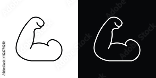 Strong arm icon, outline vector sign, logo design download