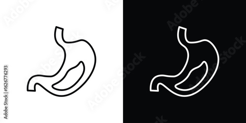 Stomach with Liquids icon, outline vector sign, logo design download
